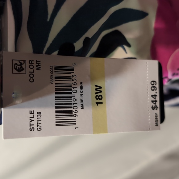 NWT Island Escape floral Tankini Top full bust support underwire size18W - Picture 7 of 9